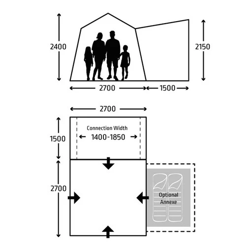 Kampa Cross AIR TC Drive-Away Awning 4 Kampa Cross AIR TC Drive-Away Awning - Image 2