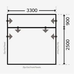 Dometic Rally AIR Pro 330 Drive-Away Awning -CampLux Sales Shop 2021 Floorplan Rally AIR Pro 330 DA 16962.1686845395