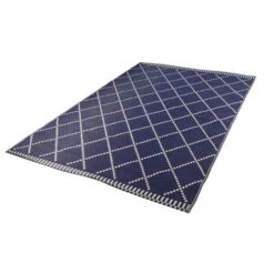 Gardenwize Piazza Outdoor Rug (Navy/Cream) - 150cm X 250cm