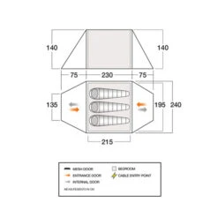 Vango Classic Instant 300 Poled Tent -CampLux Sales Shop Classic Instant 300 FloorplanLR 18207.1702896225