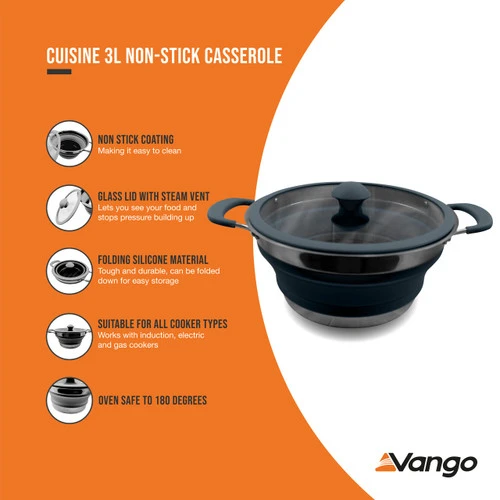 Vango Cuisine 3L Non-Stick Casserole 4 Vango Cuisine 3L Non-Stick Casserole - Image 2