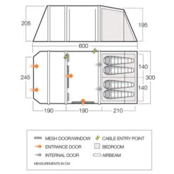 Vango Joro Air 450 Sentinel Eco Dura Tent Package 26 Vango Joro Air 450 Sentinel Eco Dura Tent Package -CampLux Sales Shop Joro Air 450 Floorplan low 06324.1708963263
