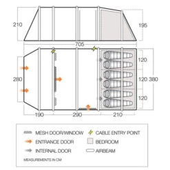 Vango Joro Air 600XL Sentinel Eco Dura Tent Package 28 Vango Joro Air 600XL Sentinel Eco Dura Tent Package -CampLux Sales Shop Joro Air 600XL Floorplan low 08396.1691407599