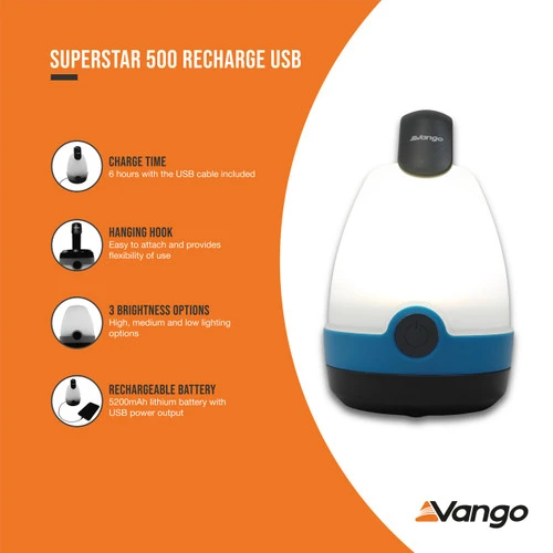 Vango Superstar 500 Recharge USB Lantern 4 Vango Superstar 500 Recharge USB Lantern - Image 2