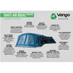Vango Tahiti 850XL Air Tent -CampLux Sales Shop Tahiti Air 850XL Package 50200.1668605043