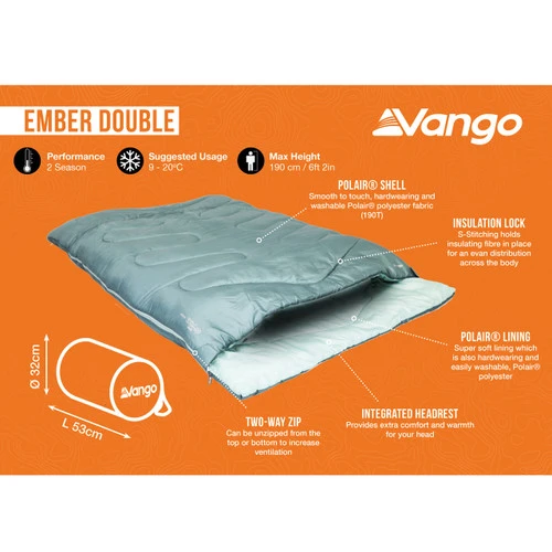 Vango Ember Double Sleeping Bag 4 Vango Ember Double Sleeping Bag - Image 2