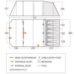 Vango Lismore 600XL Poled Tent Package -CampLux Sales Shop vango 2020 tents floorplan stargrove II 600XL HI 12581.1710778535