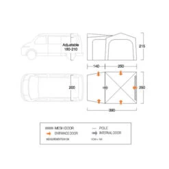 Vango Tailgate Hub Low Drive-Away Awning -CampLux Sales Shop vango 2021 awnings floorplan Tailgate Hub Low 27611.1677839176