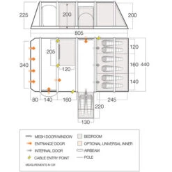 Vango Tahiti 850XL Air Tent -CampLux Sales Shop vango 2021 tents floorplan tahiti II air 850xl HI 08684.1702476786