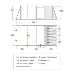Vango Lismore 700DLX Air Tent Package -CampLux Sales Shop vango 2023 tents floorplan Stargrove Air 700DLX 23078.1710778249